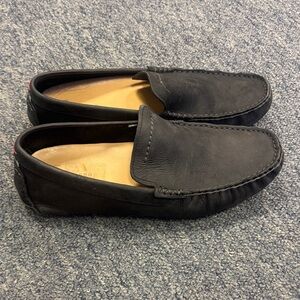 UGG Men's Black Leather Loafers - Size 10 - Black